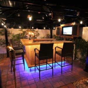 Fort-Myers-Beach-Florida-Airbnb-Option-7-Tiki-Bar with Mood Lighting