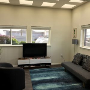 Airbnb Living Room with Flat Screen TV and Skylights