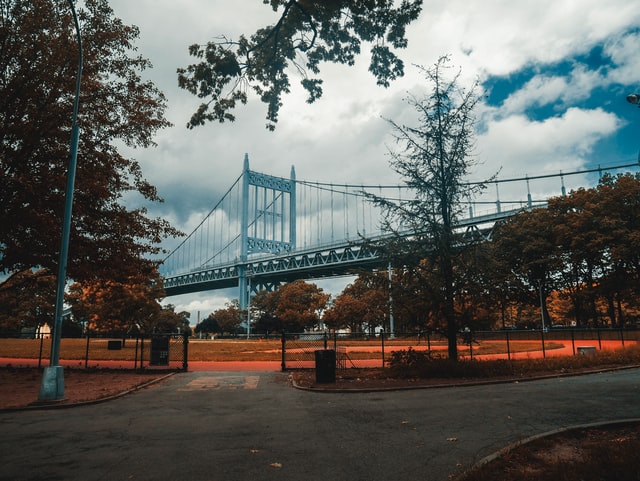 Astoria Park Queens NY view of Kennedy Bridge